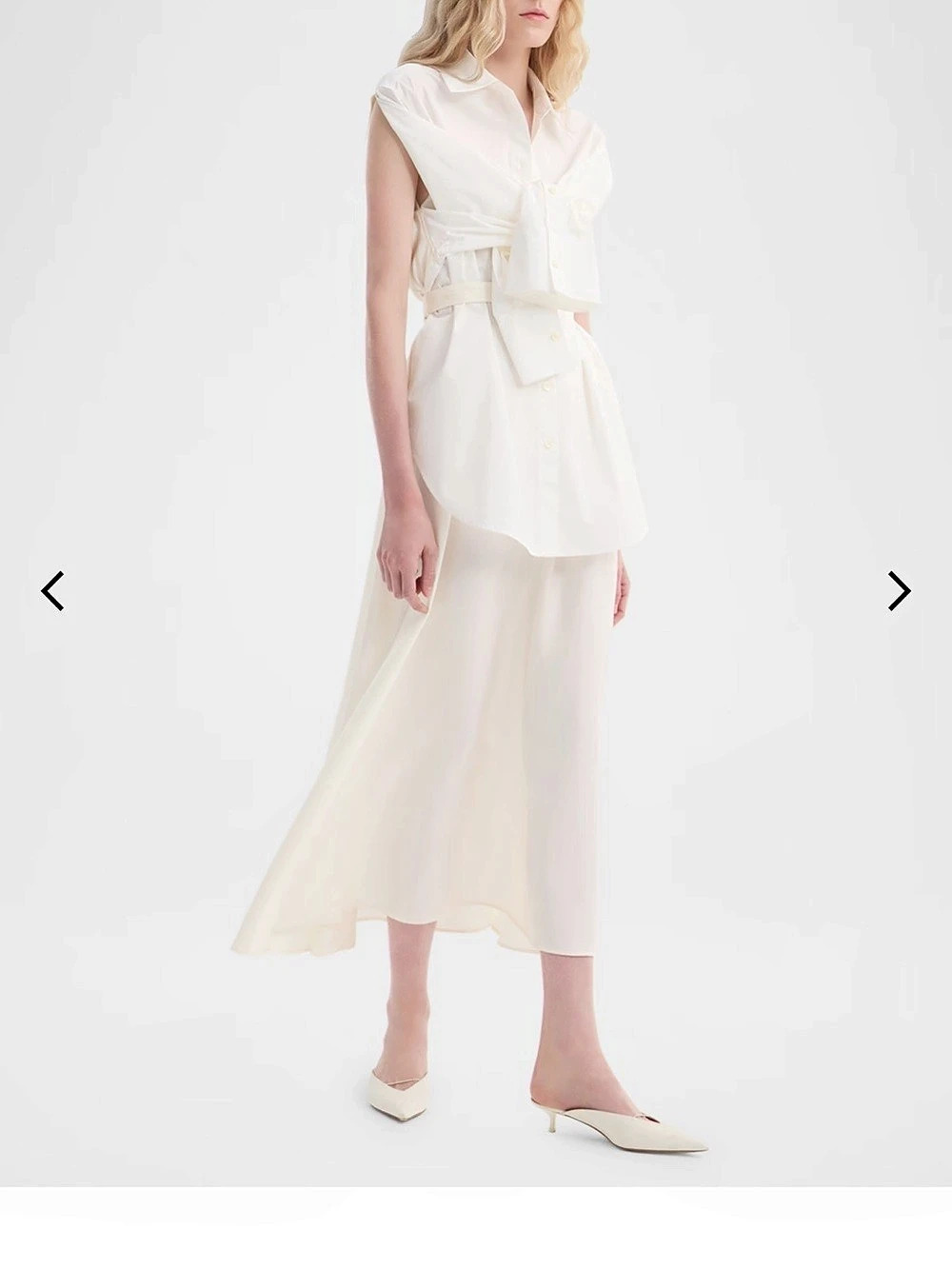 Róhe Shirt-Wrap Detailed Skirt White Like New - Picture 4 of 7